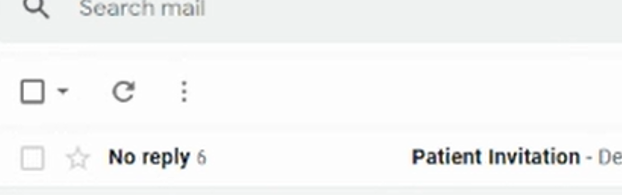 photo of email inbox with an email titled Patient Invitation